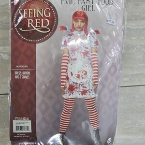 Evil Fast Food Girl Costume - Red and White